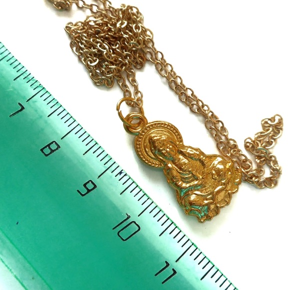 New Guanyin Buddha Mens Gold Rope Necklace Pendant 50 CM Double Side Zinc Alloy - Picture 3 of 3